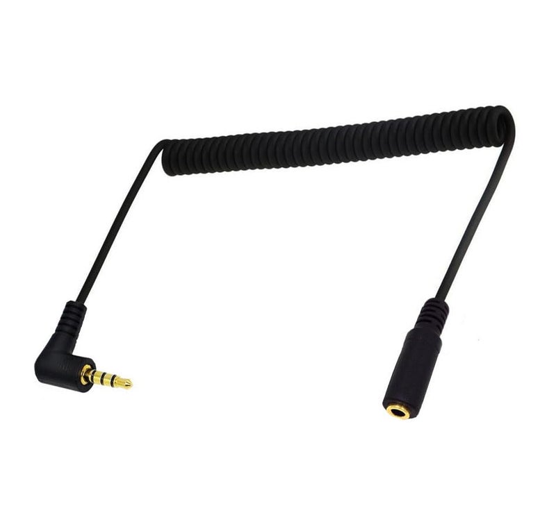 Halokny Coiled Stereo Audio Cable, 90 Degree 3.5mm 4 Pole TRRS Male to Female Spring Aux Adapter Translator Cable for Home/Car Stereo,Phone,Headset and More(M/F TRRS) - Image 4