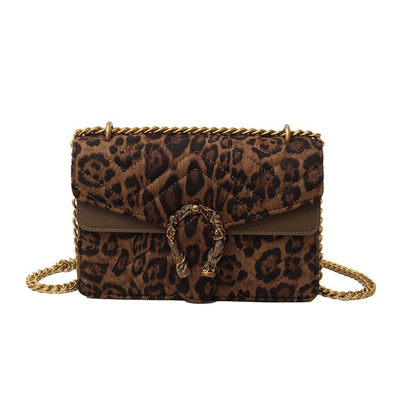 Niche Leopard Print Women'S Bag Shoulder Bag Fashion Simple Underarm Bag Chain Crossbody Bag Distinctive Crossbody Bag - Image 1