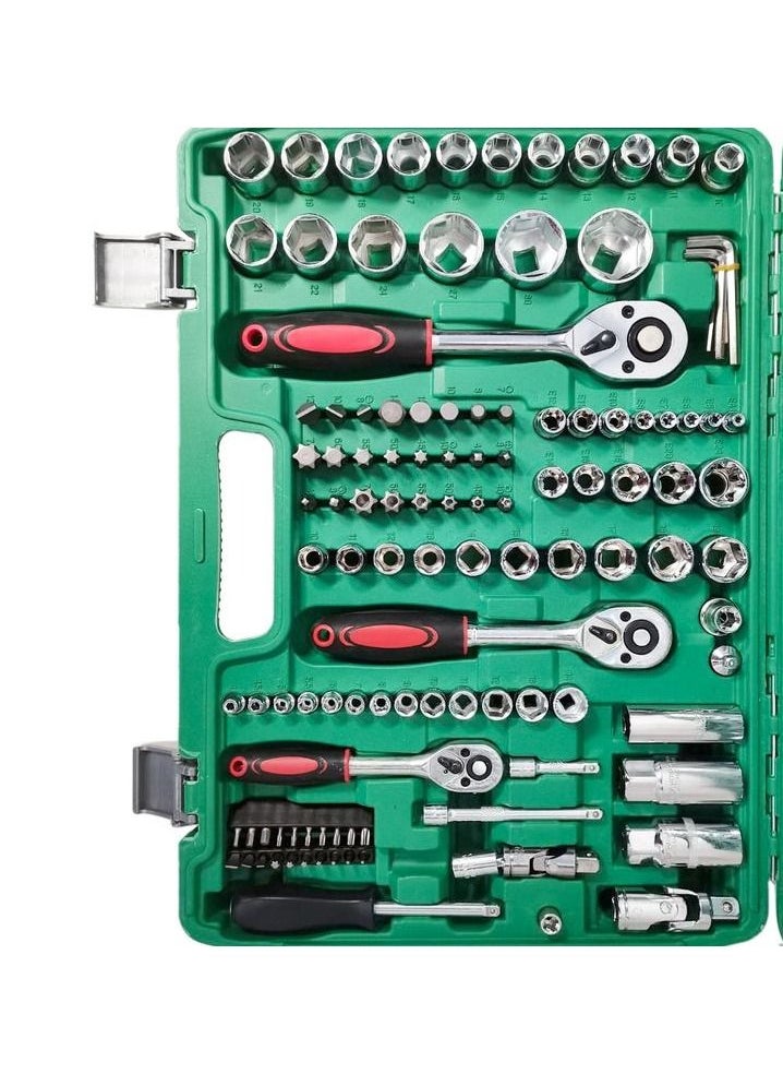 172 Pcs Wrench Tool Set Screwdriver Bit Set Box Spanner Set 1/4 3/8 1/2 DR.Socket Bit Set Industrial Grade CrV Steel