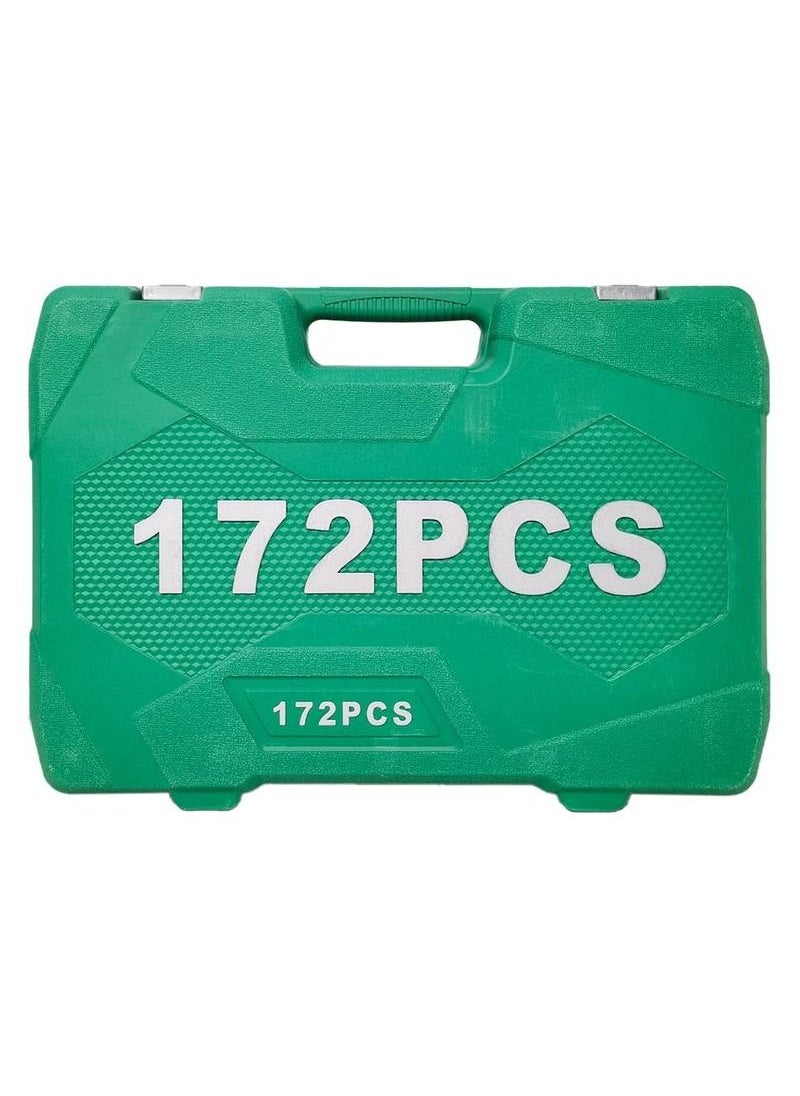 172 Pcs Wrench Tool Set Screwdriver Bit Set Box Spanner Set 1/4 3/8 1/2 DR.Socket Bit Set Industrial Grade CrV Steel