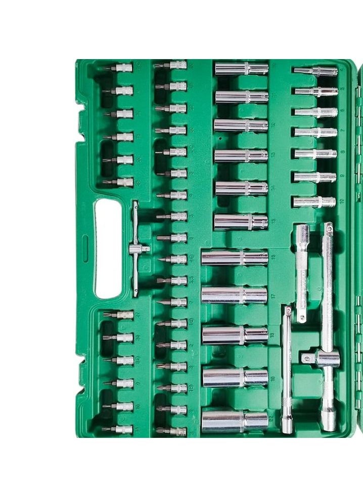 172 Pcs Wrench Tool Set Screwdriver Bit Set Box Spanner Set 1/4 3/8 1/2 DR.Socket Bit Set Industrial Grade CrV Steel