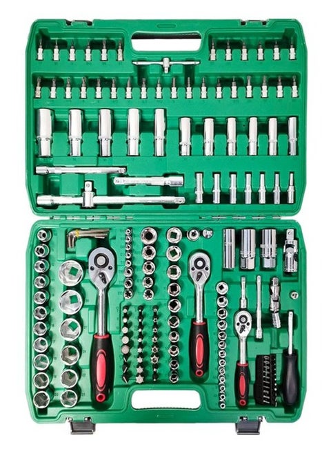 172 Pcs Wrench Tool Set Screwdriver Bit Set Box Spanner Set 1/4 3/8 1/2 DR.Socket Bit Set Industrial Grade CrV Steel