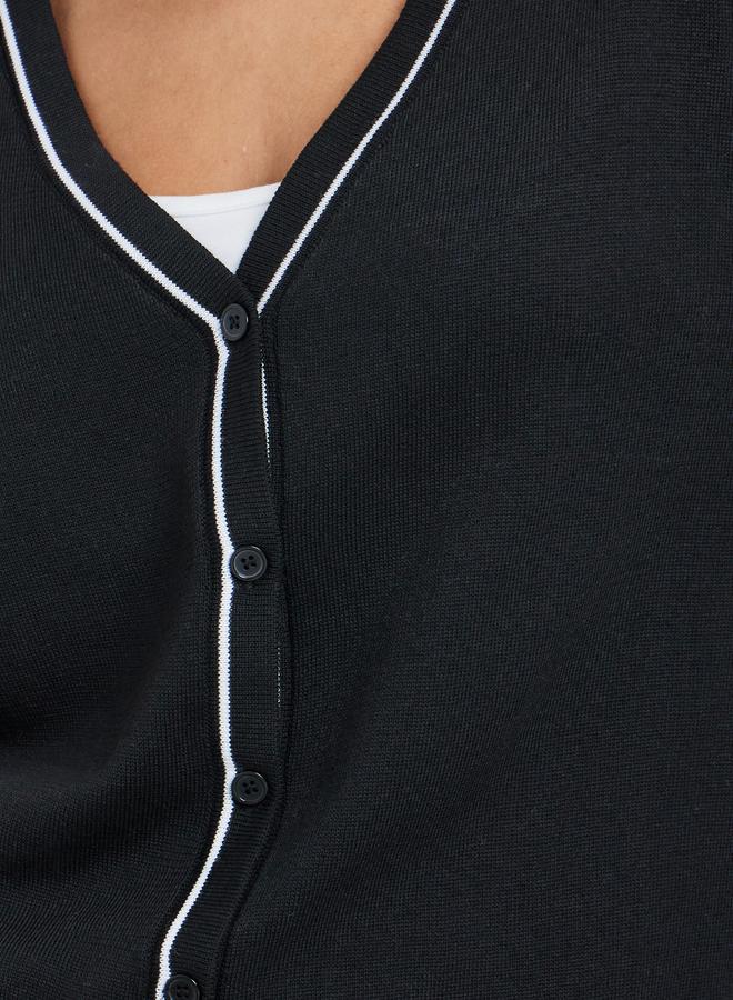 Styli Black Buttoned Cardigan Sweater - Image 4