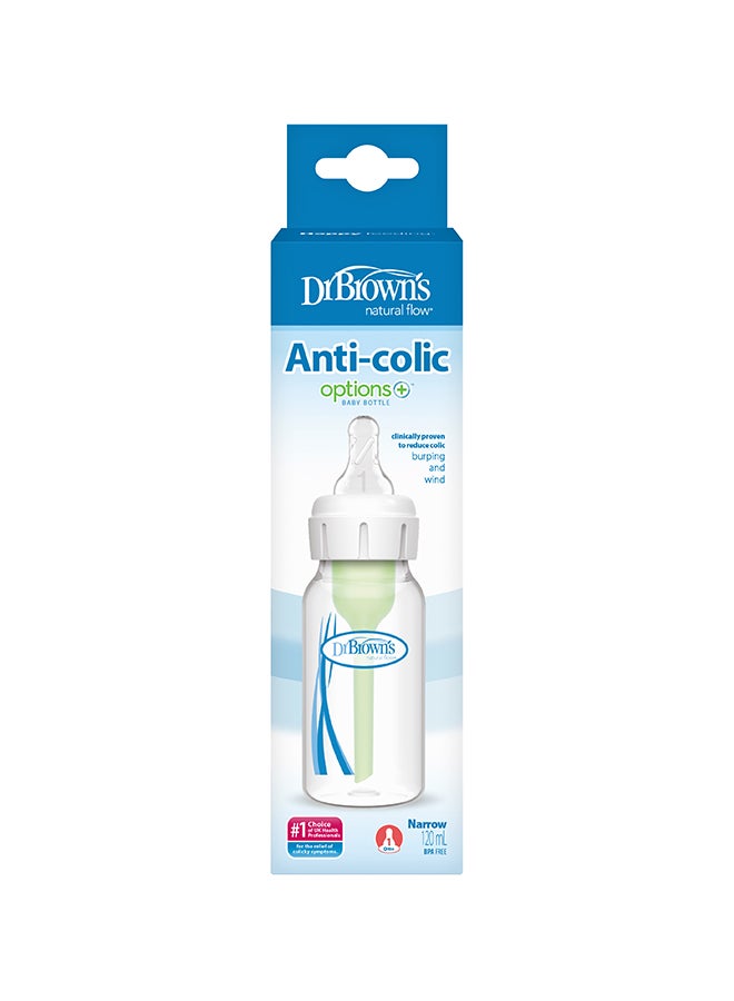 Dr. Brown’s 4 oz/120 mL PP Narrow Anti-Colic Options+ Baby Bottle, 1-Pack - Image 2