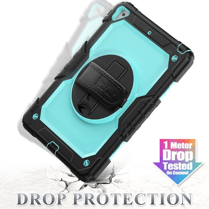 SEYMAC stock Case for iPad Mini 7 (A17 Pro) 2024 / Mini 6 8.3'' with Screen Protector Pencil Holder [Rotating Stand & Strap], Drop-Proof Case for iPad Mini 7th / 6th Generation 8.3", Black - Image 5