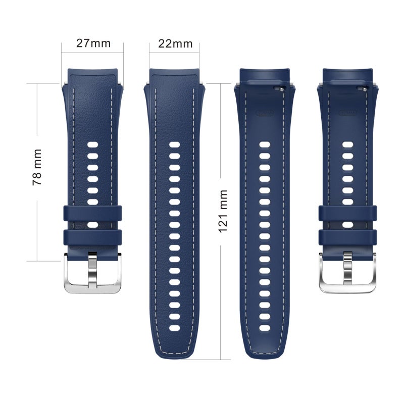 إيروريكس غطاء ساعة سيليكون لساعة Oppo Watch X2 Mini مع سوار ساعة سيليكون مخيط مدمج (أحمر) - Image 4