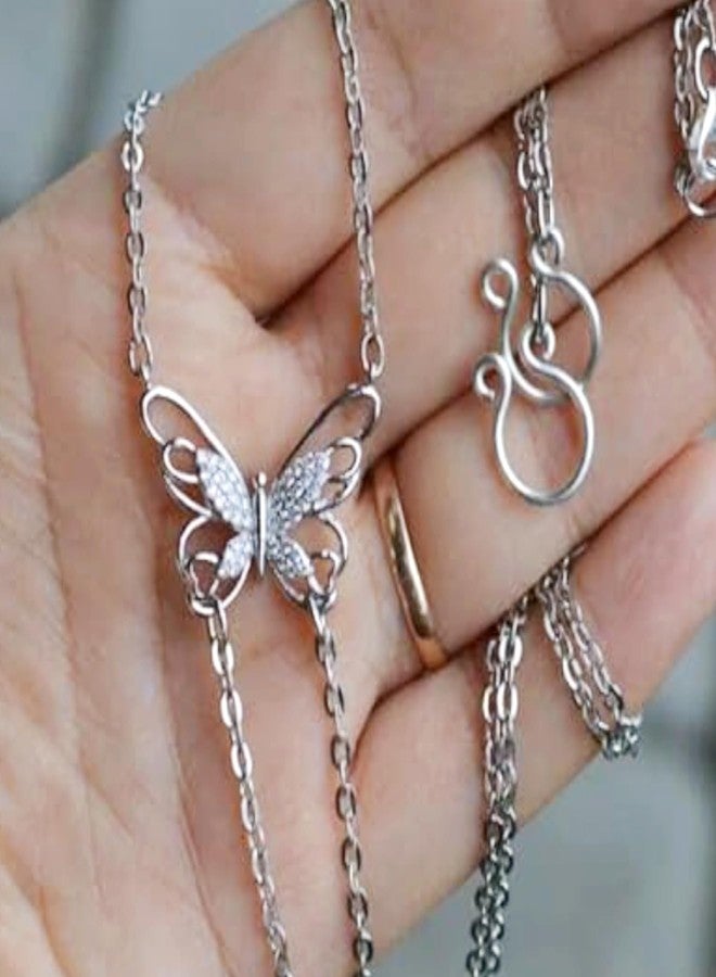 D.Bella Fake Piercing With Chain Ring for Women - Sexy Non-Piercing Jewelry With Butterfly Necklaces and Adjustable Ring - Image 3