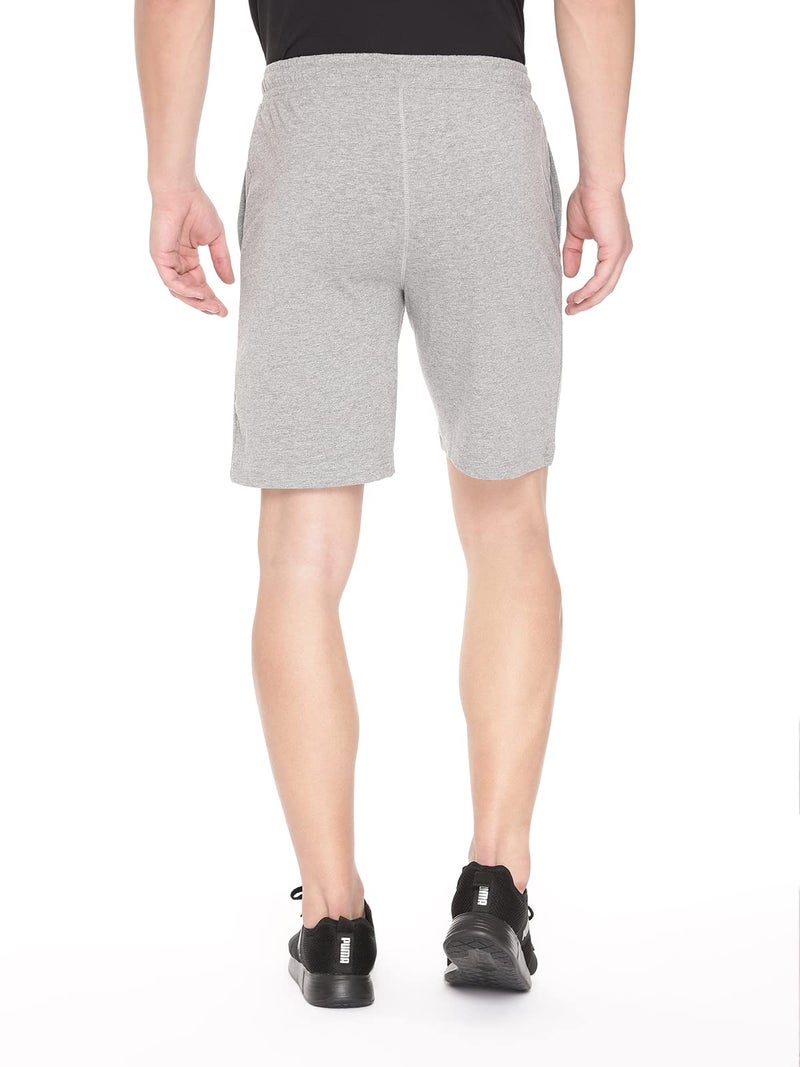 Pepe Jeans Athleisure Men Knit Cotton Stretch Shorts | Breathable Cotton Jersey, Gym and Casual Wear | with Drawstring and Zip Pocket in Grey Melange - L - Image 3