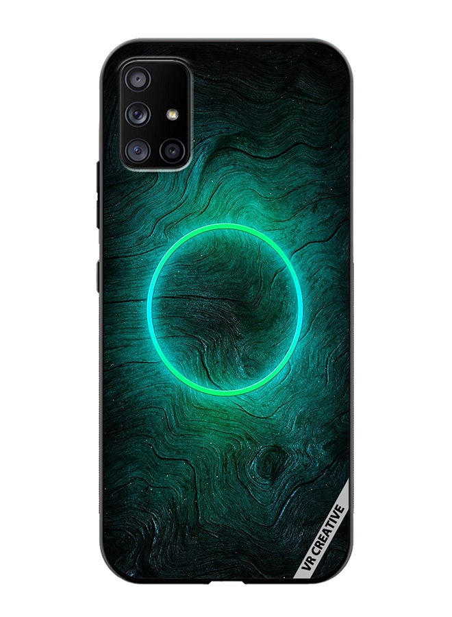 VR CREATIVE Protective Case Cover For Samsung Galaxy A71 5G Green Light Design Multicolour - Image 1