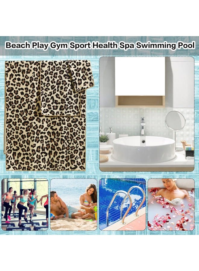 Yoande 6 Piece Towel Set Includes 2 Bath Towels 2 Hand Towels 2 Washcloths, Soft Absorbent Hand Towels Decorative Guest Towel Bathroom Towel Set (Brown Leopard Print and Black) - Image 5
