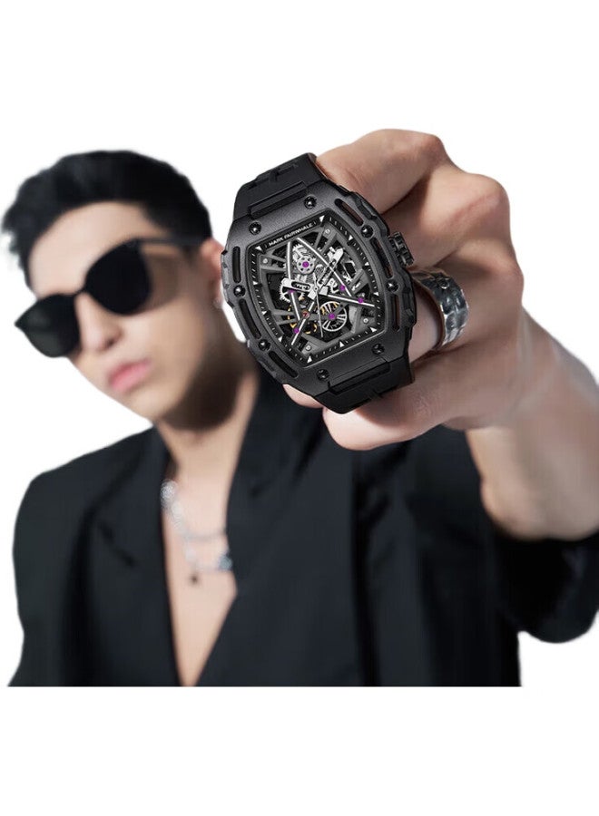 FAIRWHALE Men'S Skeleton Mechanical Watch, Fully Automatic, Swiss Quality, Chinese Style Wristwatch Fw-6650 - Image 2