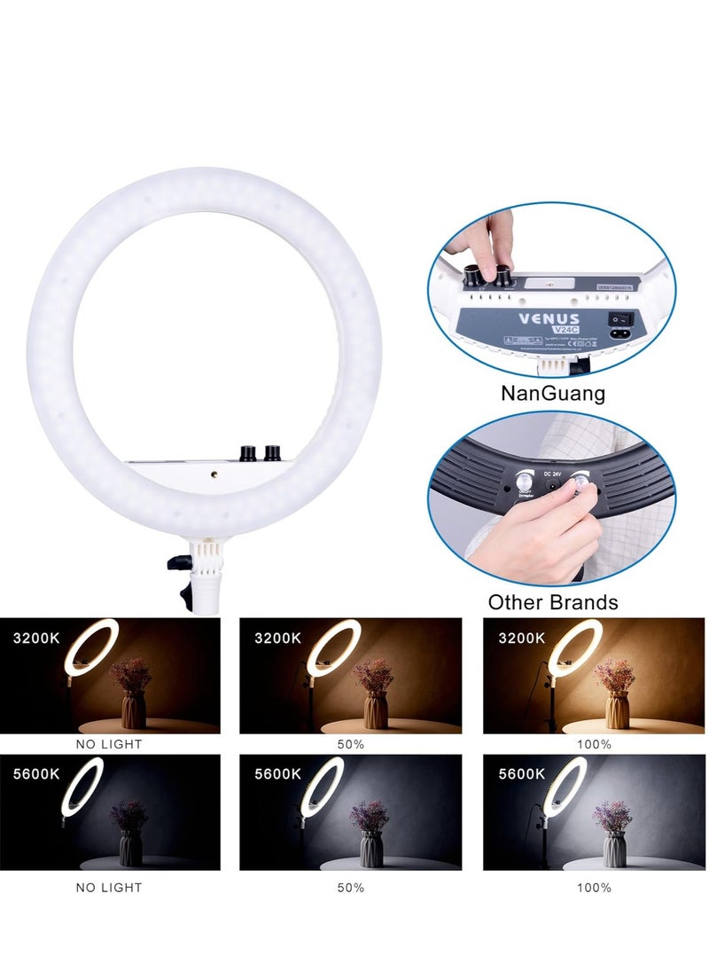 NANGUANG NanGuang Venus V24C 14″ Dimmable Adjustable Bicolor LED Ring Light  - Image 2