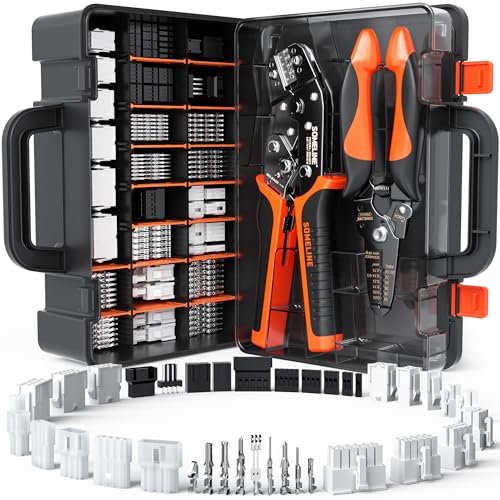 SOMELINE Crimping Tool Connector Kit 41 Types of Connectors 25442mm Compatible with Molex MiniFit Jr 42mm Standard 062 368mm Dupont 254mm KF2510 and KK254 Crimper for 3016 AWG Wire - Image 1
