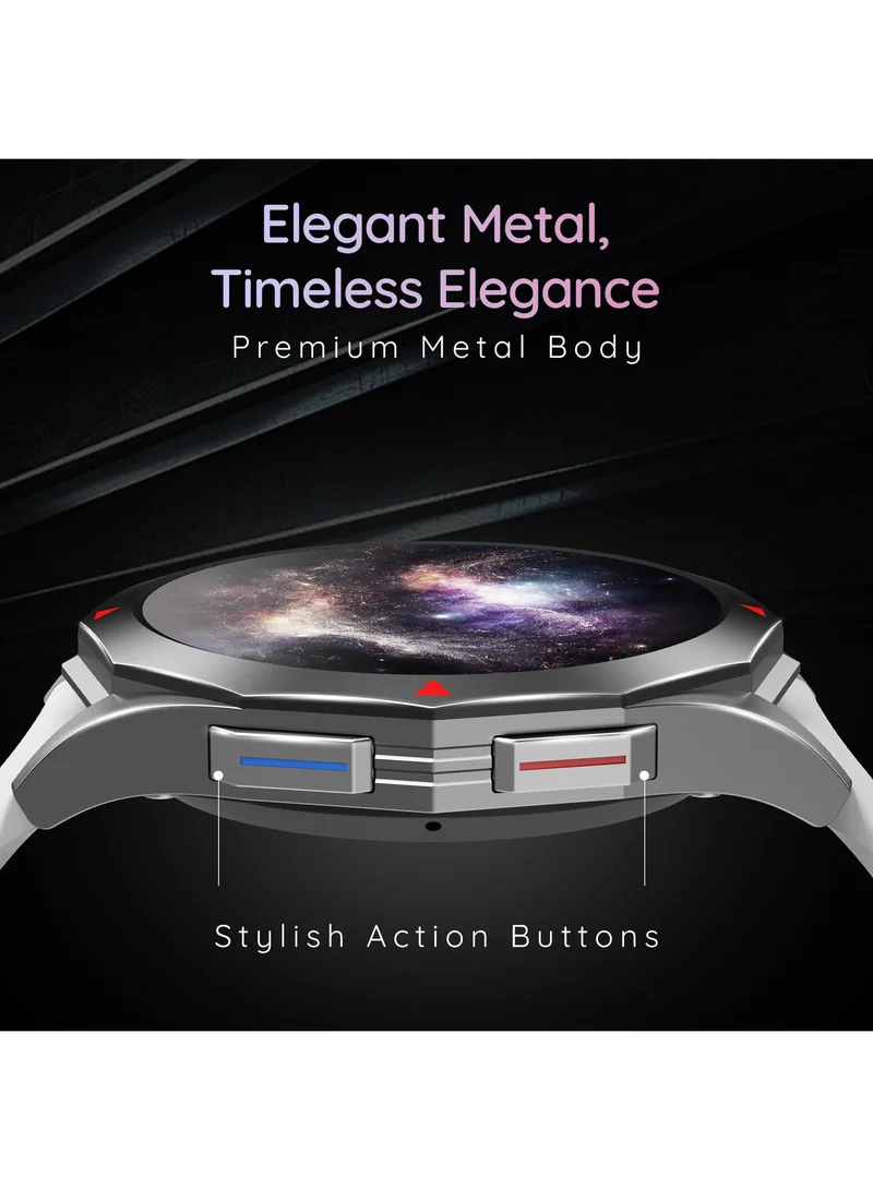 Pebble Rio 1.39" HD Display, Bluetooth Calling, Health Suite, Multiple Watch Faces, Full Touch Screen, Multi Sports Modes, Alarm & Notification, DIY Watch Faces, Metal Body, In-Build Games, World Clock