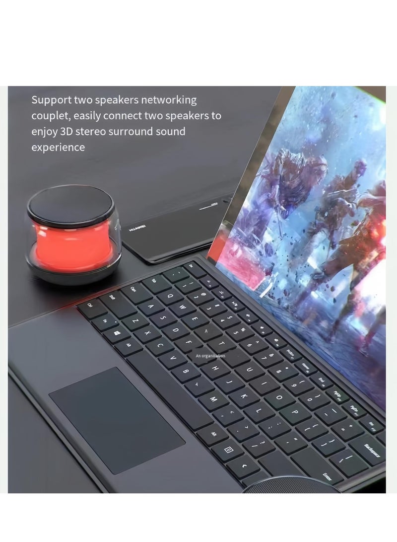 Portable Bluetooth Speakers with Colorful Lights, Loud Sound, Small Bluetooth Speaker with Wireless Stereo Pairing, HiFi Sound, Long Playtime,for Shower,Home,Outdoor-W  - Image 2