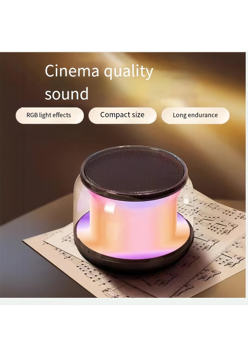 Portable Bluetooth Speakers with Colorful Lights, Loud Sound, Small Bluetooth Speaker with Wireless Stereo Pairing, HiFi Sound, Long Playtime,for Shower,Home,Outdoor-W  - Image 4