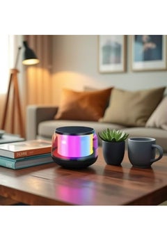 Generic Portable Bluetooth Speakers with Colorful Lights, Loud Sound, Small Bluetooth Speaker with Wireless Stereo Pairing, HiFi Sound, Long Playtime,for Shower,Home,Outdoor-W  - Image 1