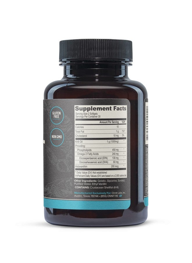 ONNIT Antarctic Krill Oil Soft Gels, Dietary Supplement with Omega-3s, EPA, DHA, Astaxanthin and Phospholipids to Support Coginitive, Cardiovascular and Joint Health, 1000mg Per Serving, 60 Count - Image 3