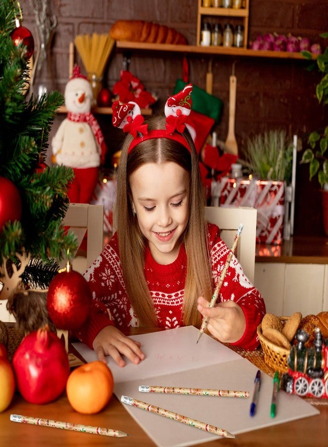 Whaline 36Pcs Christmas Pencils with Erasers Cute Gingerbread Man Writing Pencil Cartoon Christmas Wood Pencils for Winter Xmas Stationery Gift Party Favors - Image 5