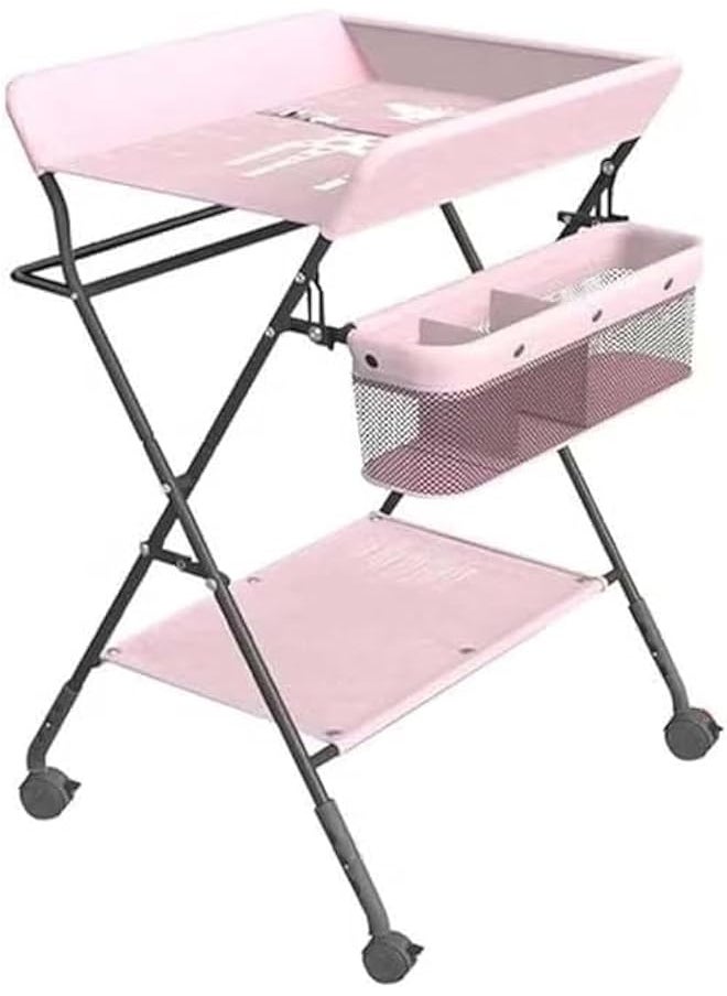 erorex Portable Foldable Baby Changing Table With Wheels Pink Cy 468 