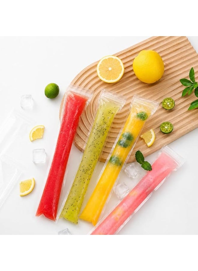 Disposable Ice Pop Bags for Freezing Juice and Smoothies, Pack of 100 | Clear Plastic; Suitable for Ice Pops, Yogurt, Fruit, and Treats; Single-Use; Fill-and-Freeze Design - Image 2