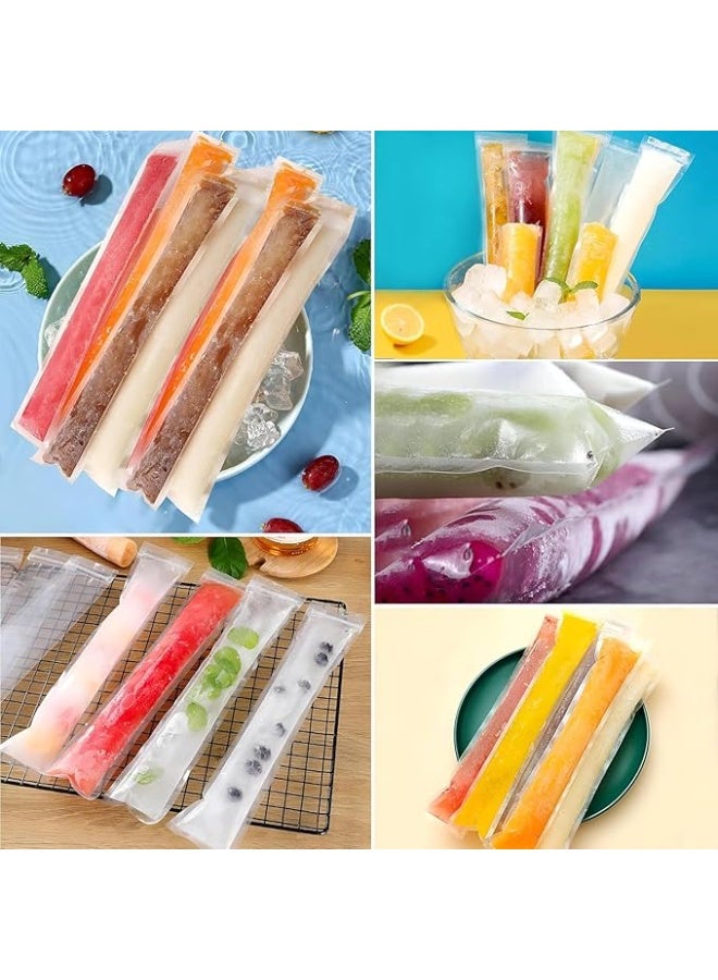 Disposable Ice Pop Bags for Freezing Juice and Smoothies, Pack of 100 | Clear Plastic; Suitable for Ice Pops, Yogurt, Fruit, and Treats; Single-Use; Fill-and-Freeze Design - Image 4