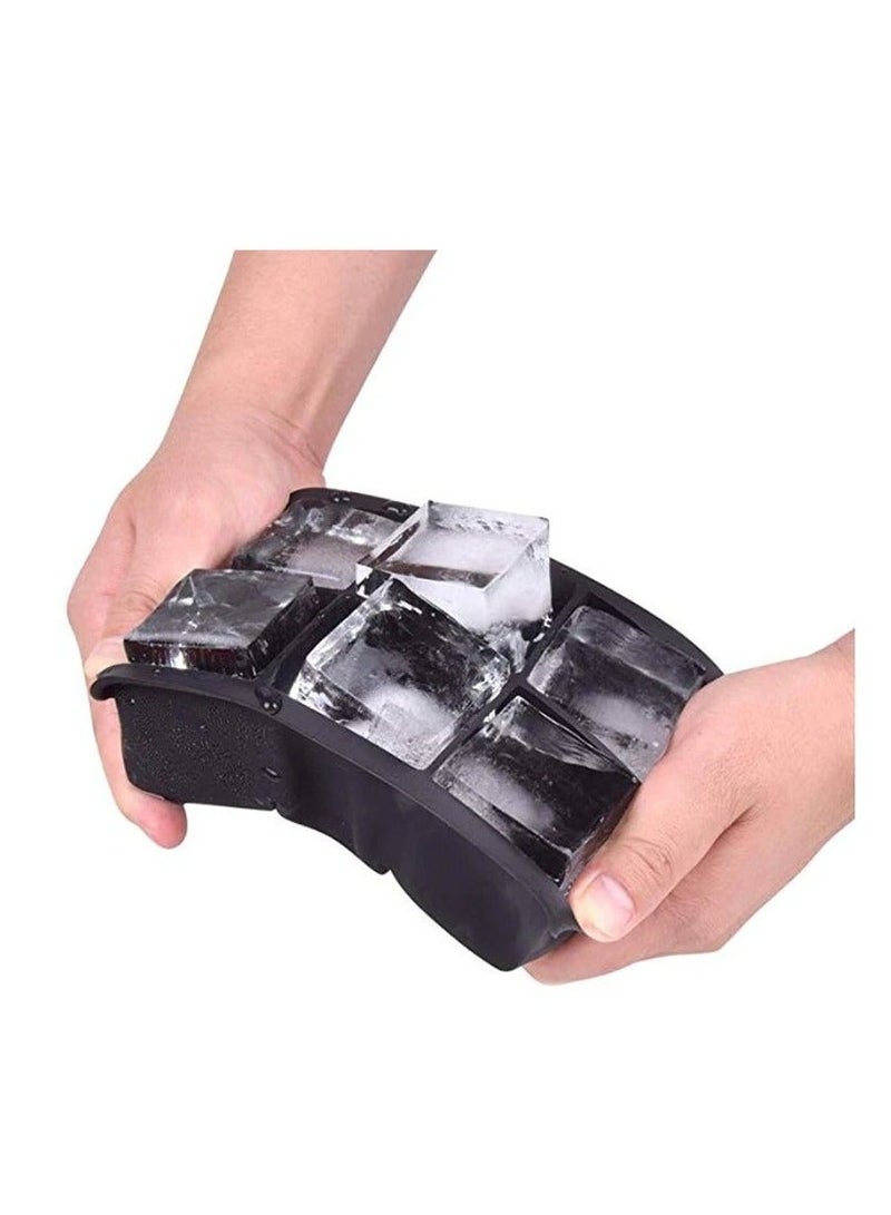 Cuisine Art Silicone Ice Cube Tray | 6 Large Square Ice Moulds | Flexible, BPA-Free, Non-Stick | Easy Release for Cocktails, Drinks | Black (16.3 x 11 x 4.5 cm) - Image 4