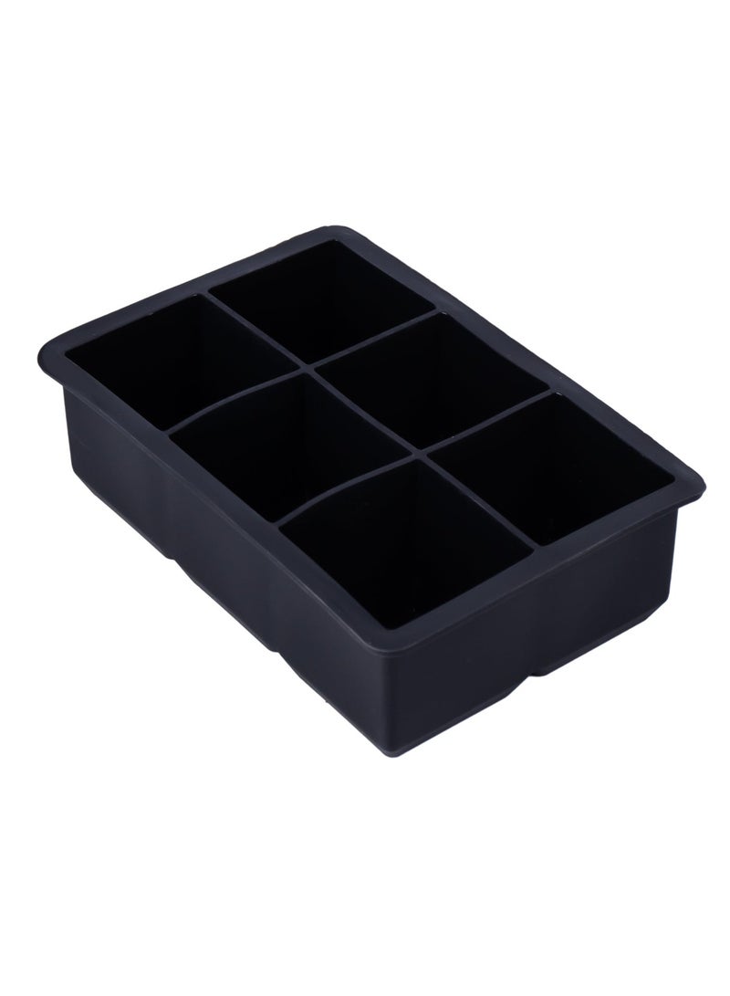 Cuisine Art Silicone Ice Cube Tray | 6 Large Square Ice Moulds | Flexible, BPA-Free, Non-Stick | Easy Release for Cocktails, Drinks | Black (16.3 x 11 x 4.5 cm) - Image 3