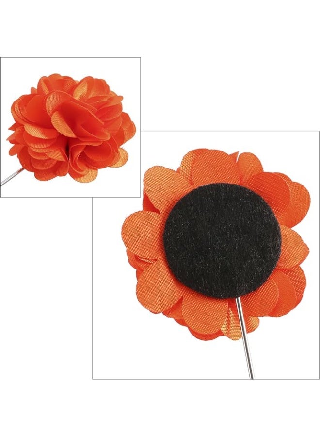 15 قطعة الرجال لوبل دبوس اليدوية الصنع الساتن زهرة Boutonniere دبوس مع GIF - Image 4