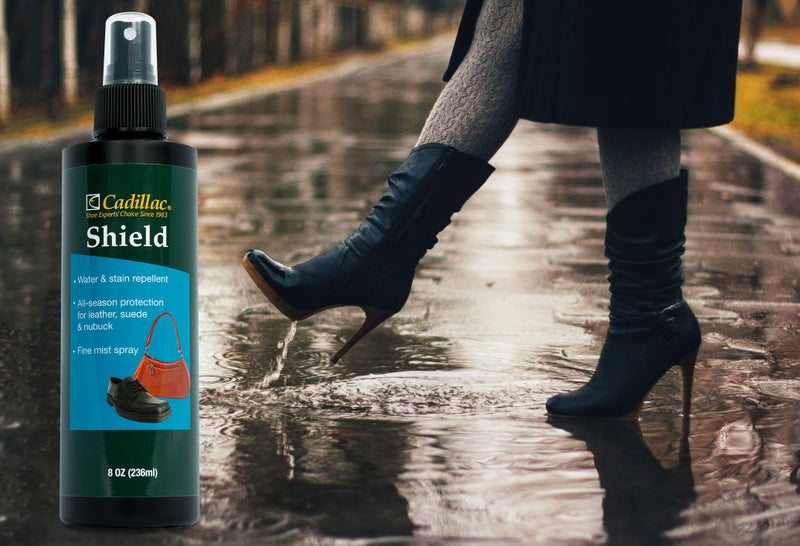 Cadillac Shield Water and Stain - Leather and Fabric Protector Spray - Great for Shoes - 8 oz - Non Aerosol - Waterproof and Protect Suede, Leather, Nubuck, Fabric, Nylon, Polyester & More - Image 3