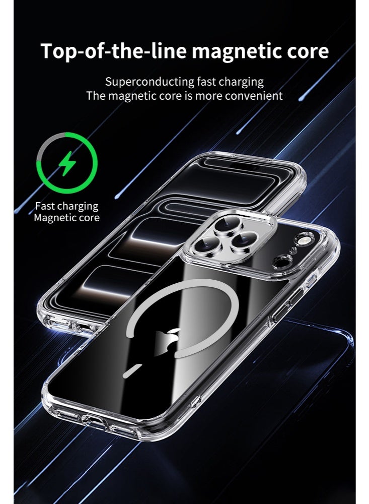Magnetic Compatible with iPhone 17 Pro Max Case , Upgraded Compatible with Magsafe Non-Yellowing Protective Shockproof Bumper Phone Cover - clear - Image 4