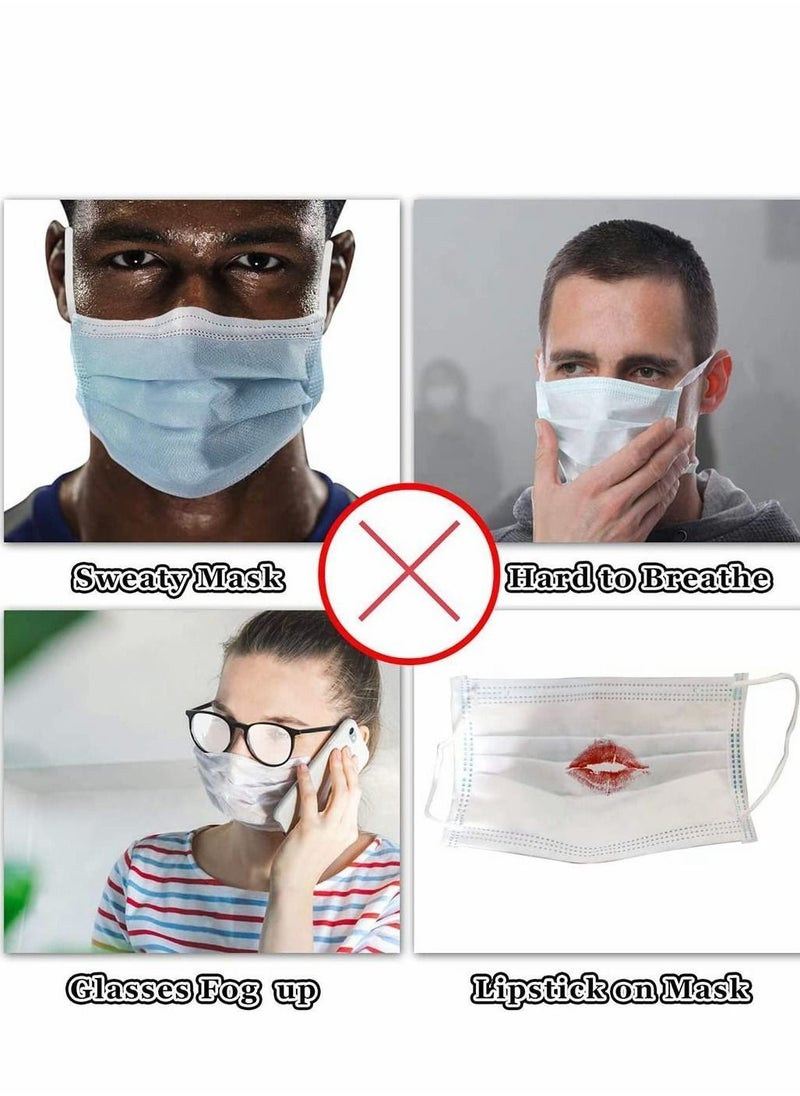 10Pcs 3d Face Mask Inner Support Frame Homemade Cloth Cool Silicone Bracket More Space For Comfortable Breathing Washable Reusable Clear (Blue5 White5)