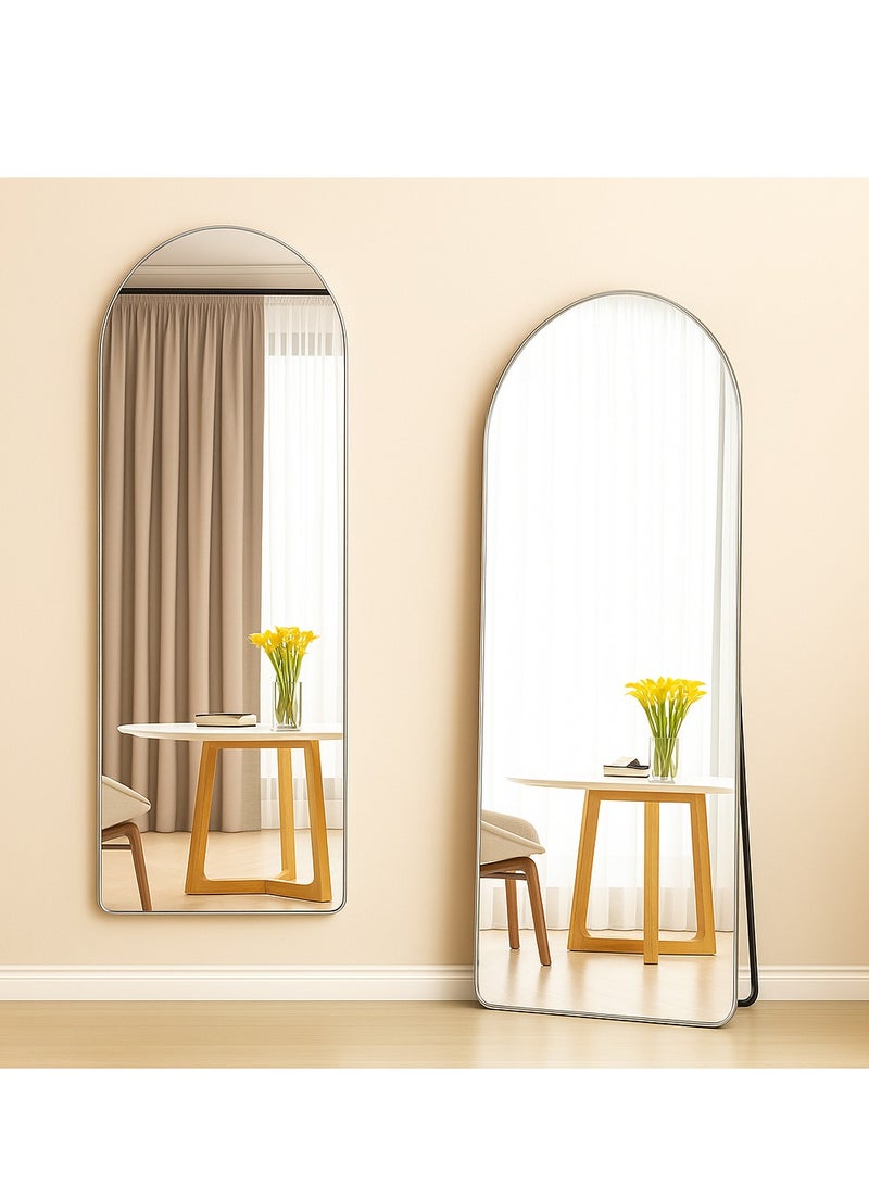 Y&D （White）Full Length Mirror Standing Arched Large Standing Dressing Mirror Hanging Leaning Against Floor Mirrors Wall Mounted Mirror With Stand For Bedroom Locker Room Living Room 155x45cm  - Image 3
