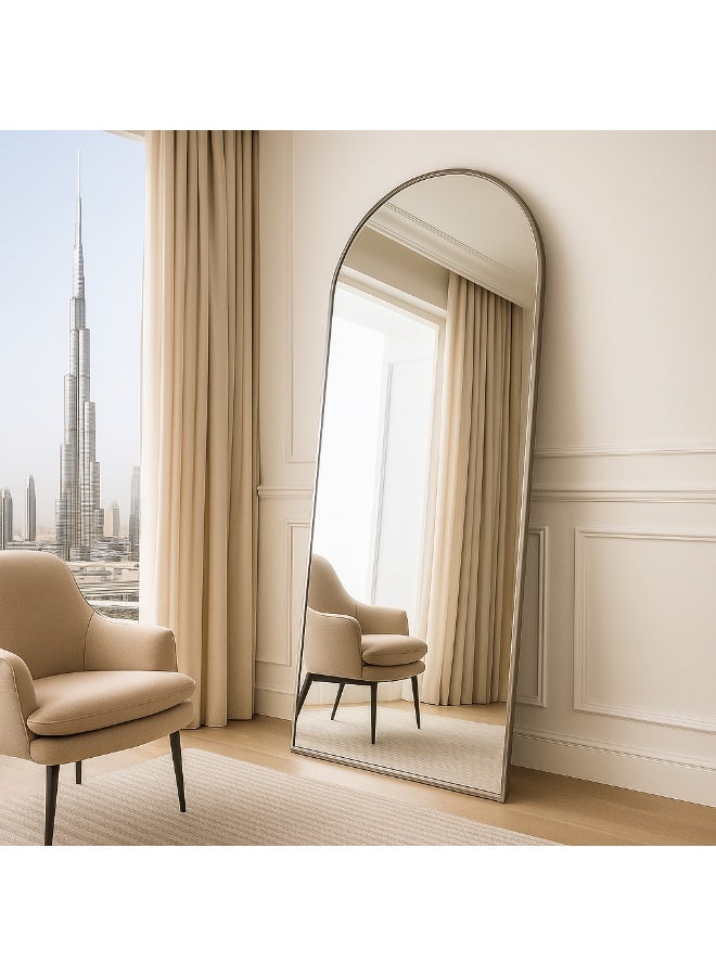 Y&D （White）Full Length Mirror Standing Arched Large Standing Dressing Mirror Hanging Leaning Against Floor Mirrors Wall Mounted Mirror With Stand For Bedroom Locker Room Living Room 155x45cm - Image 2