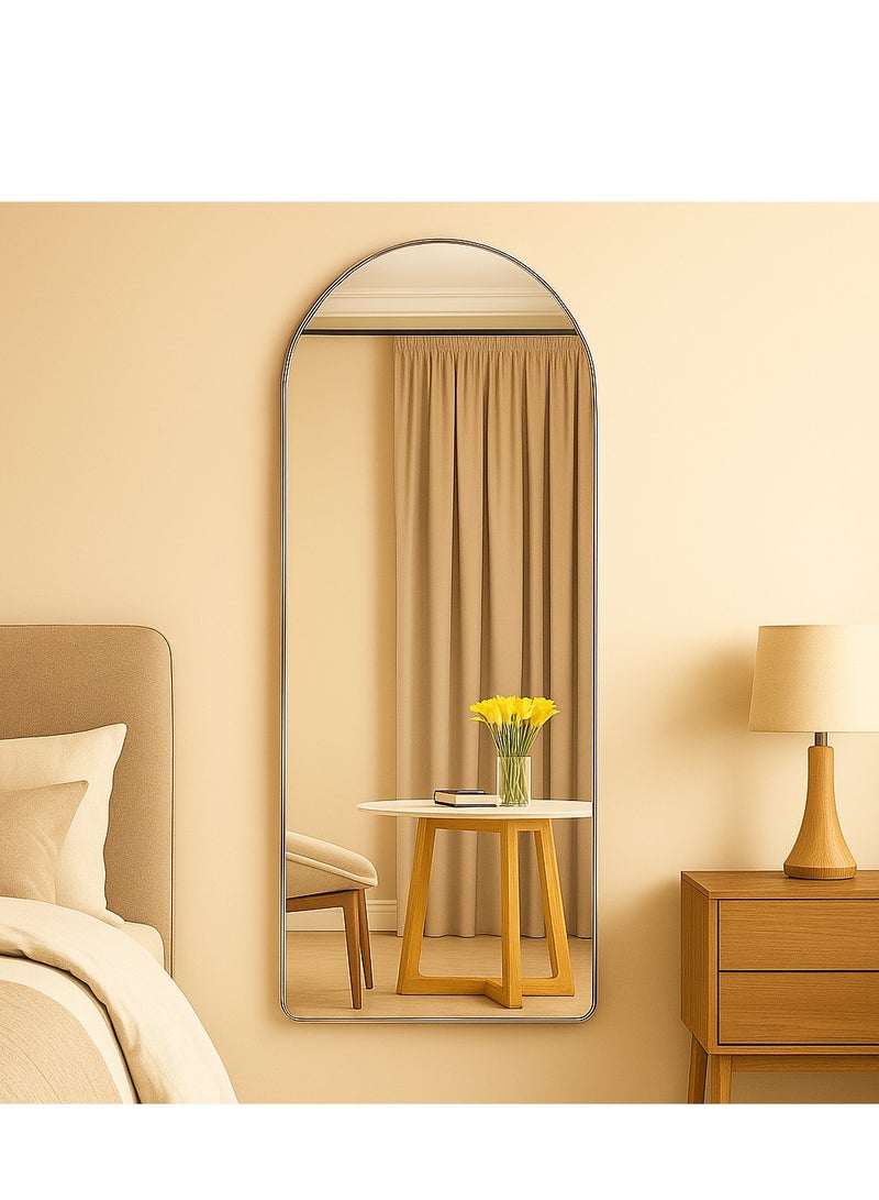 Y&D （White）Full Length Mirror Standing Arched Large Standing Dressing Mirror Hanging Leaning Against Floor Mirrors Wall Mounted Mirror With Stand For Bedroom Locker Room Living Room 155x45cm - Image 1