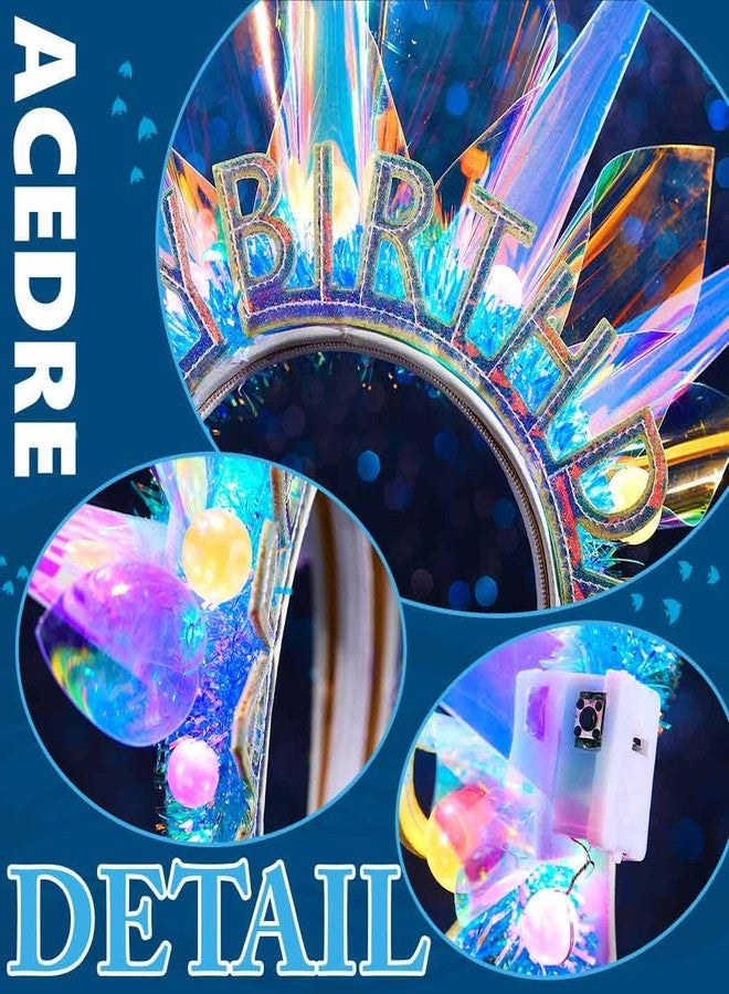 ACEDRE Light Up Happy Birthday Headband LED Glow Crown for Women - Image 4