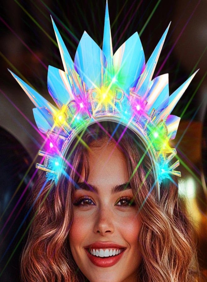 ACEDRE Light Up Happy Birthday Headband LED Glow Crown for Women - Image 1