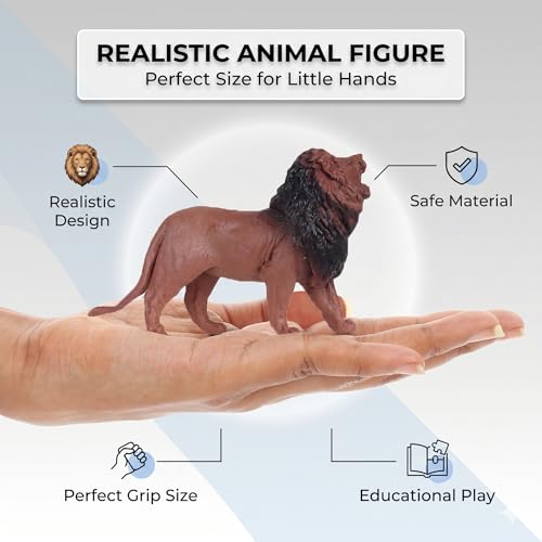 Bzkid Wild Animal Toy Set for Kids | 12 Pcs Realistic Jungle Animal Figurines | Educational Safari Animal Models for Boys & Girls | Zoo Wildlife Plastic Animals for Pretend Play & Learning - Image 2