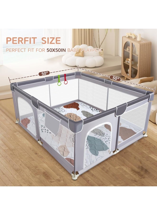 MIXDE Baby Play Mat for Floor,Premium Foam Baby Play Mat 50 X 50,Thick One-Piece Crawling, Odorless Floor Mat,Non-Slip Cushioned Baby Playmat for Infants,Babies,Toddlers.Foldable and Washable Baby Plaype - Image 3