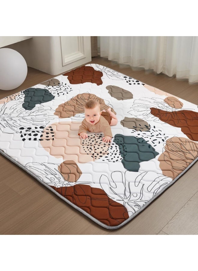 MIXDE Baby Play Mat for Floor,Premium Foam Baby Play Mat 50 X 50,Thick One-Piece Crawling, Odorless Floor Mat,Non-Slip Cushioned Baby Playmat for Infants,Babies,Toddlers.Foldable and Washable Baby Plaype - Image 1