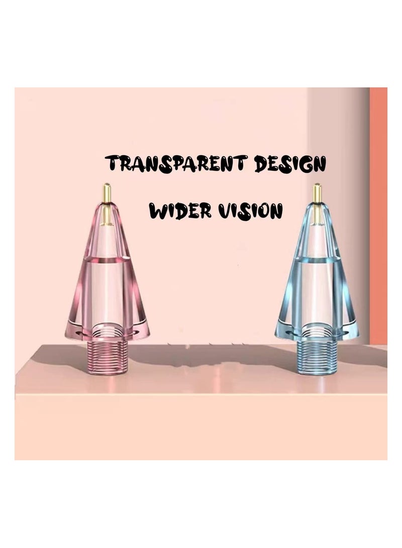 Excefore 4 Pack Upgraded Longer Pencil Tips Compatible with Apple Pencil 1st Gen & 2nd Generation, No Wear Out, Noiseless, Fine Point Precise Control Apple Pencil Tip (Clear Pink and Clear Blue) - Image 2