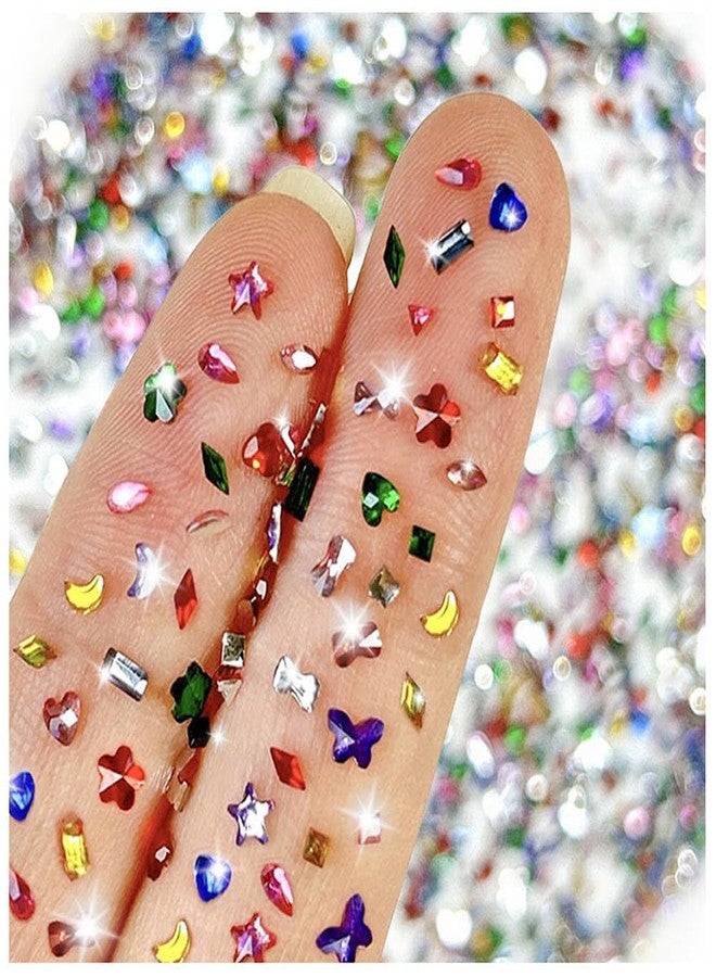 JALIYA 3000pcs Colorful Nail Rhinestones and Charms for Nails Design Flatback Rhinestones for Nails 3D Mini Heart Flower Star Rhinestone Nail Charms Nail Jewels for Nail Art Crystal Nail Diamonds Nail Gems - Image 1