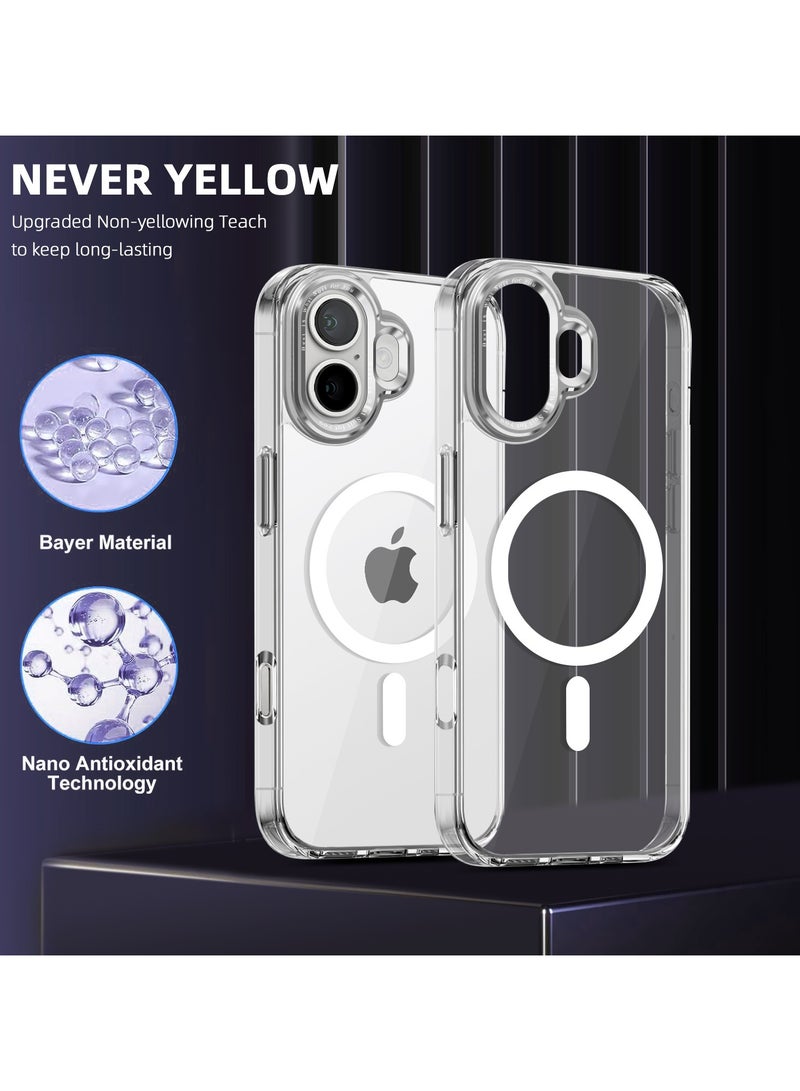 ICARLUS For Apple iPhone 16 Case Compatible with MagSafe TPU+PC Anti-Scratch Cover - Transparent - Image 1
