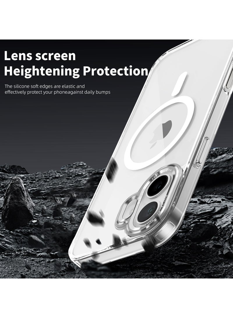 ICARLUS For Apple iPhone 16 Case Compatible with MagSafe TPU+PC Anti-Scratch Cover - Transparent - Image 3