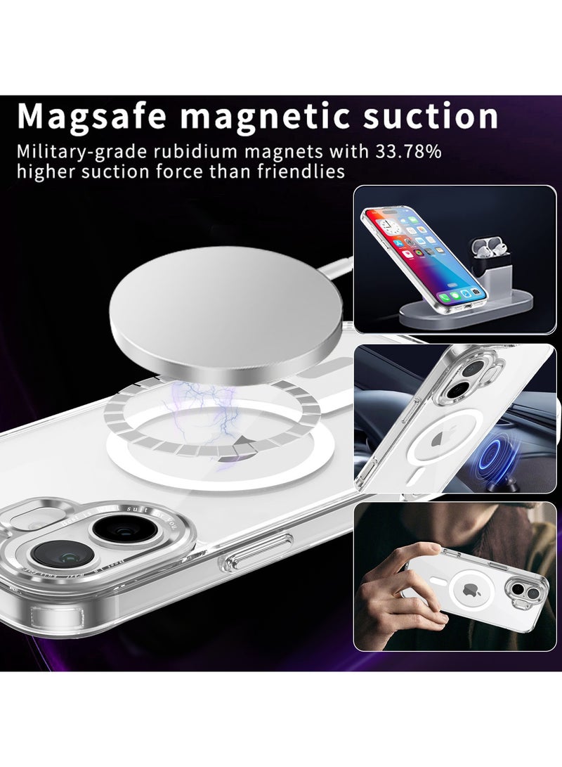 ICARLUS For Apple iPhone 16 Case Compatible with MagSafe TPU+PC Anti-Scratch Cover - Transparent - Image 2