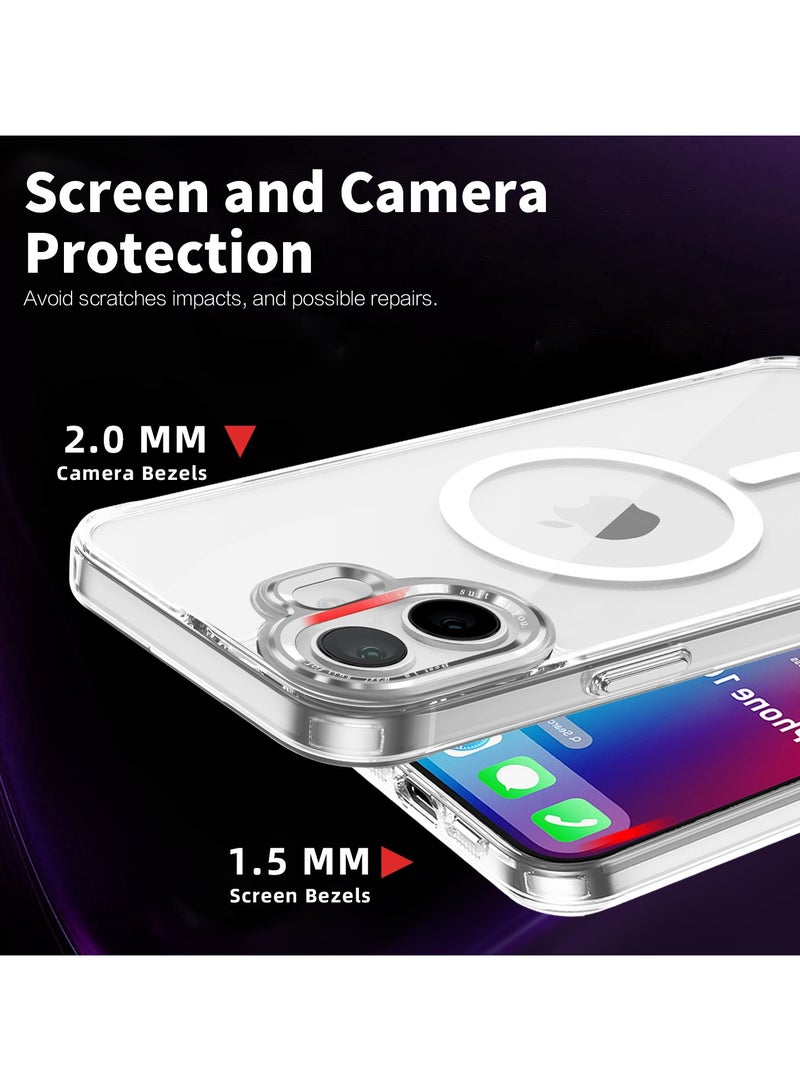 ICARLUS For Apple iPhone 16 Case Compatible with MagSafe TPU+PC Anti-Scratch Cover - Transparent - Image 4