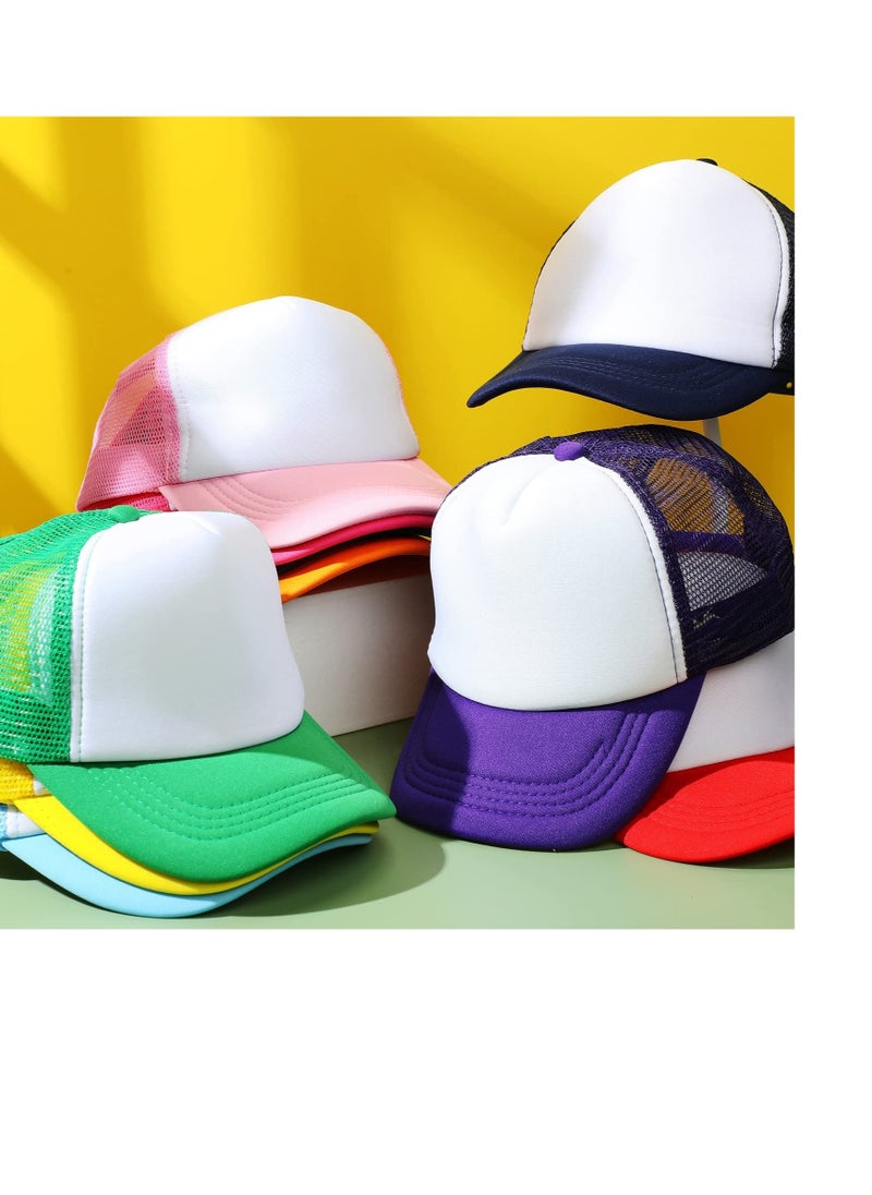 Excefore - 12 Pack Adjustable Sublimation Blank Hats Baseball Caps, Printing Custom Polyester Plain Mesh Trucker Hat, Suitable for Outdoor, Unisex - Image 1