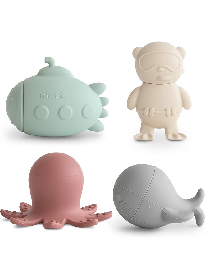 mushie مجموعة ألعاب الاستحمام البحرية من موشي - 4 قطع - Image 1