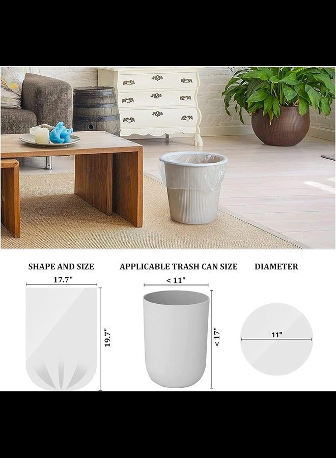 300 Counts 4 Gallon Clear Small Garbage Bags Trash Bags, Wastebasket Bin Liners for Bathroom Bedroom Office Trash Can, 6 Rolls  - Image 3