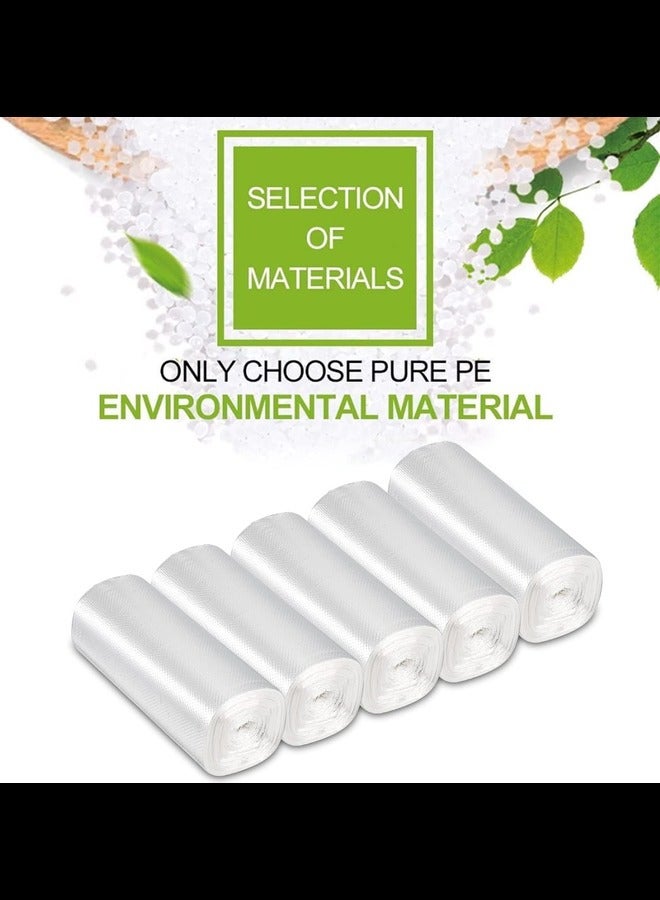 300 Counts 4 Gallon Clear Small Garbage Bags Trash Bags, Wastebasket Bin Liners for Bathroom Bedroom Office Trash Can, 6 Rolls  - Image 5